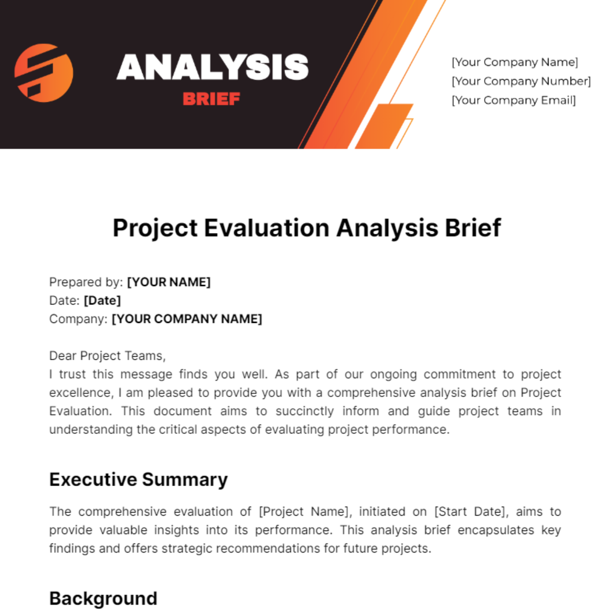 Analysis Brief Template - Edit Online & Download