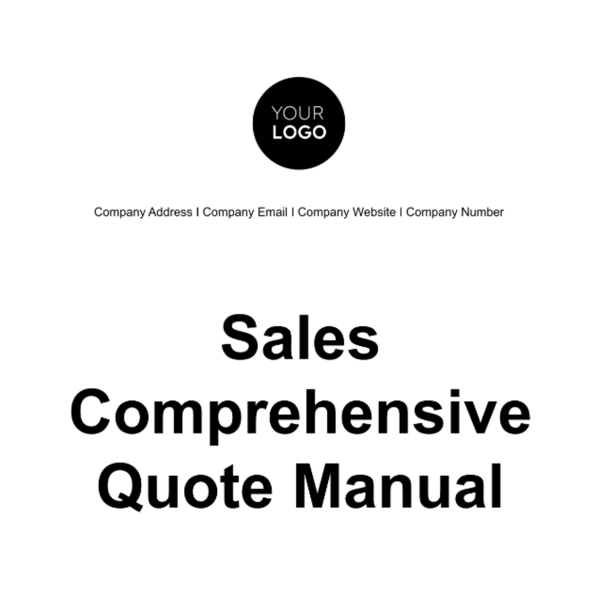 Sales Comprehensive Quote Manual Template