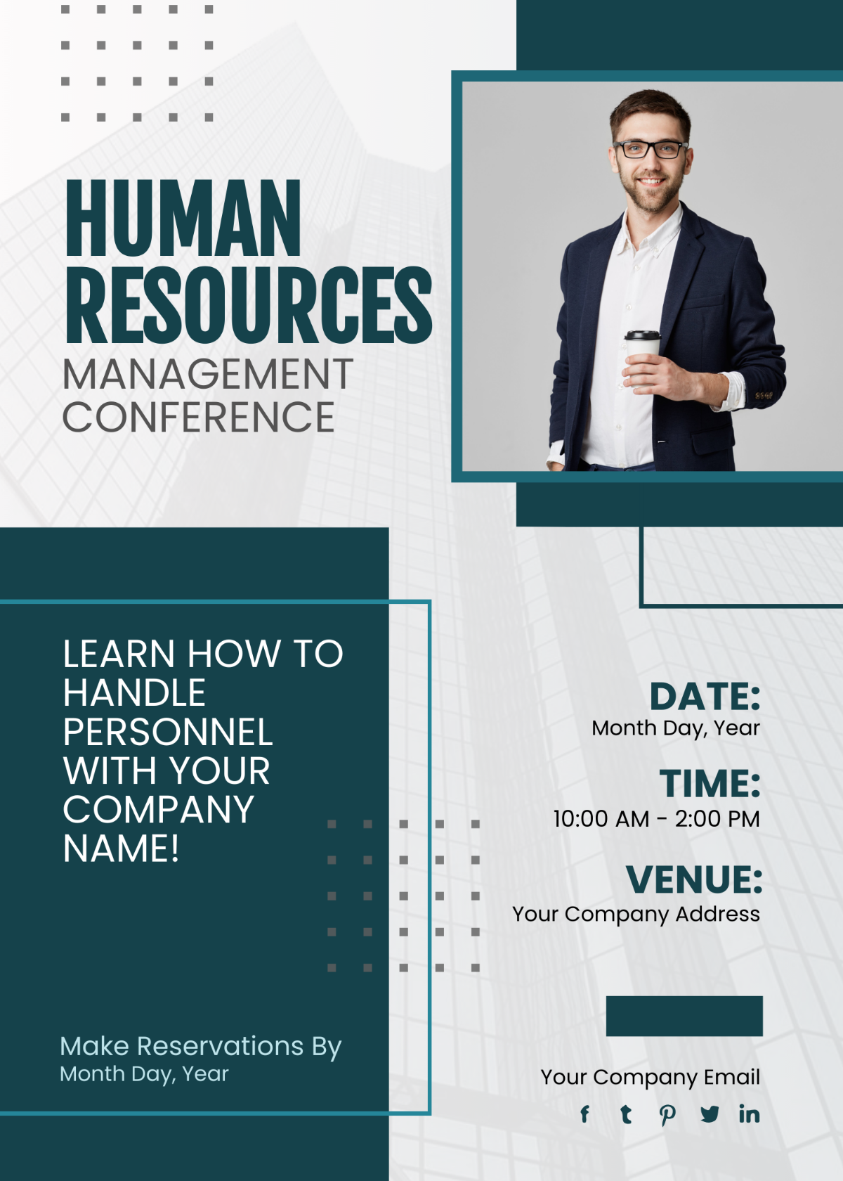 Free Human Resources Management Conference Invitation Card Template