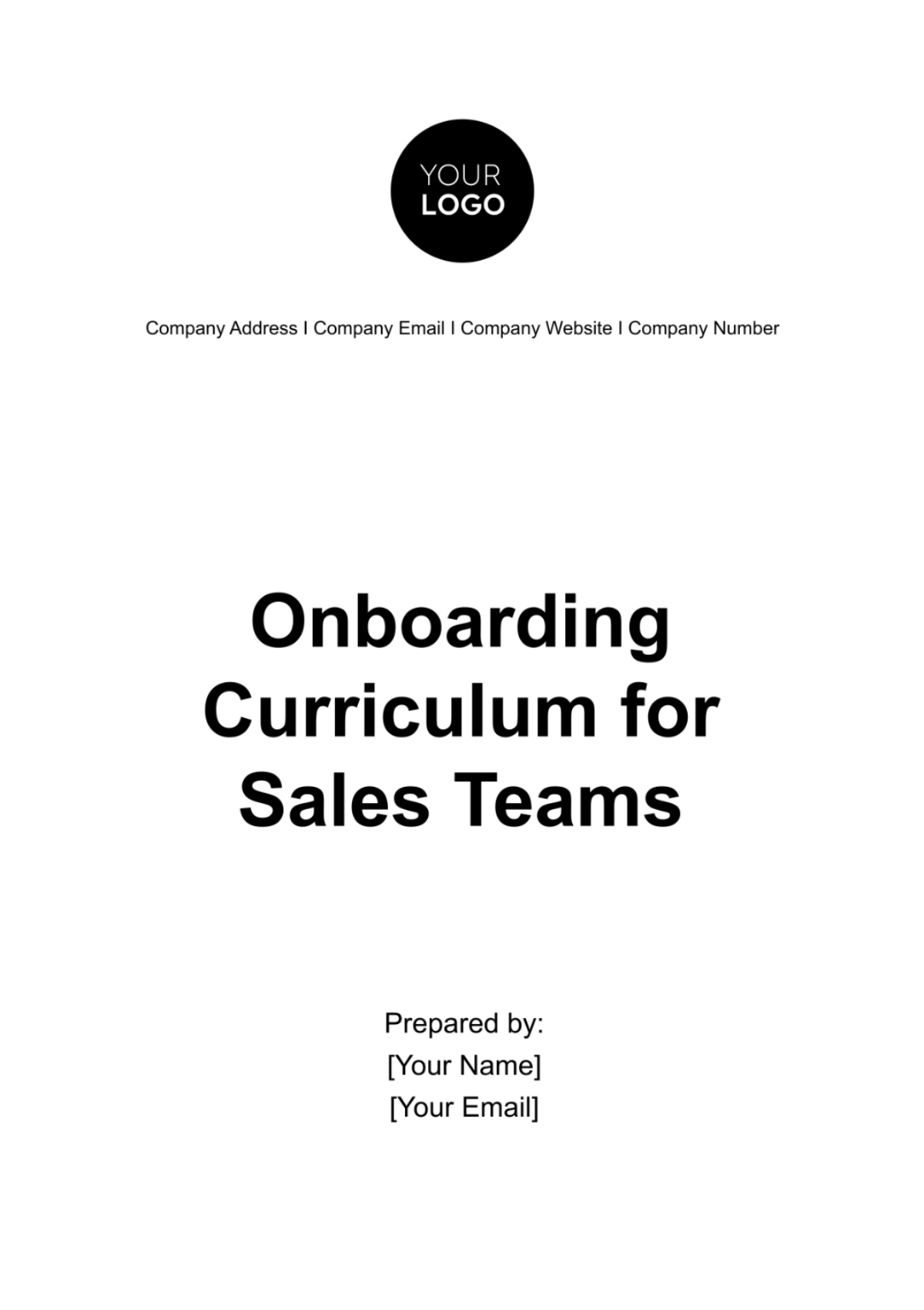 Onboarding Curriculum for Sales Teams Template