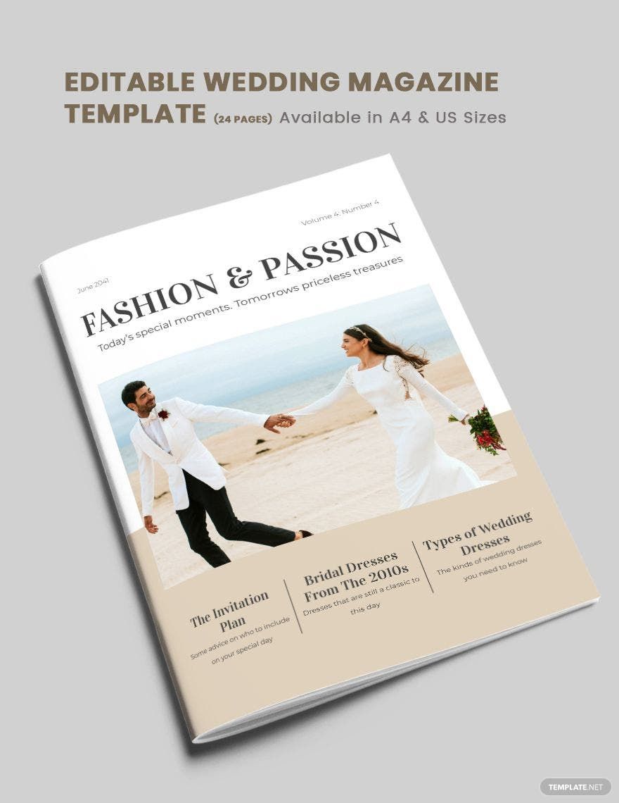 Editable Wedding Magazine Template