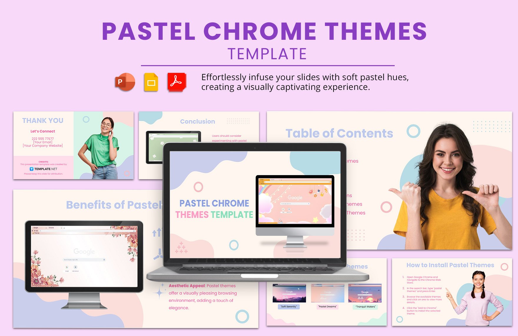 Pastel Chrome Themes Template in PDF, PowerPoint, Google Slides