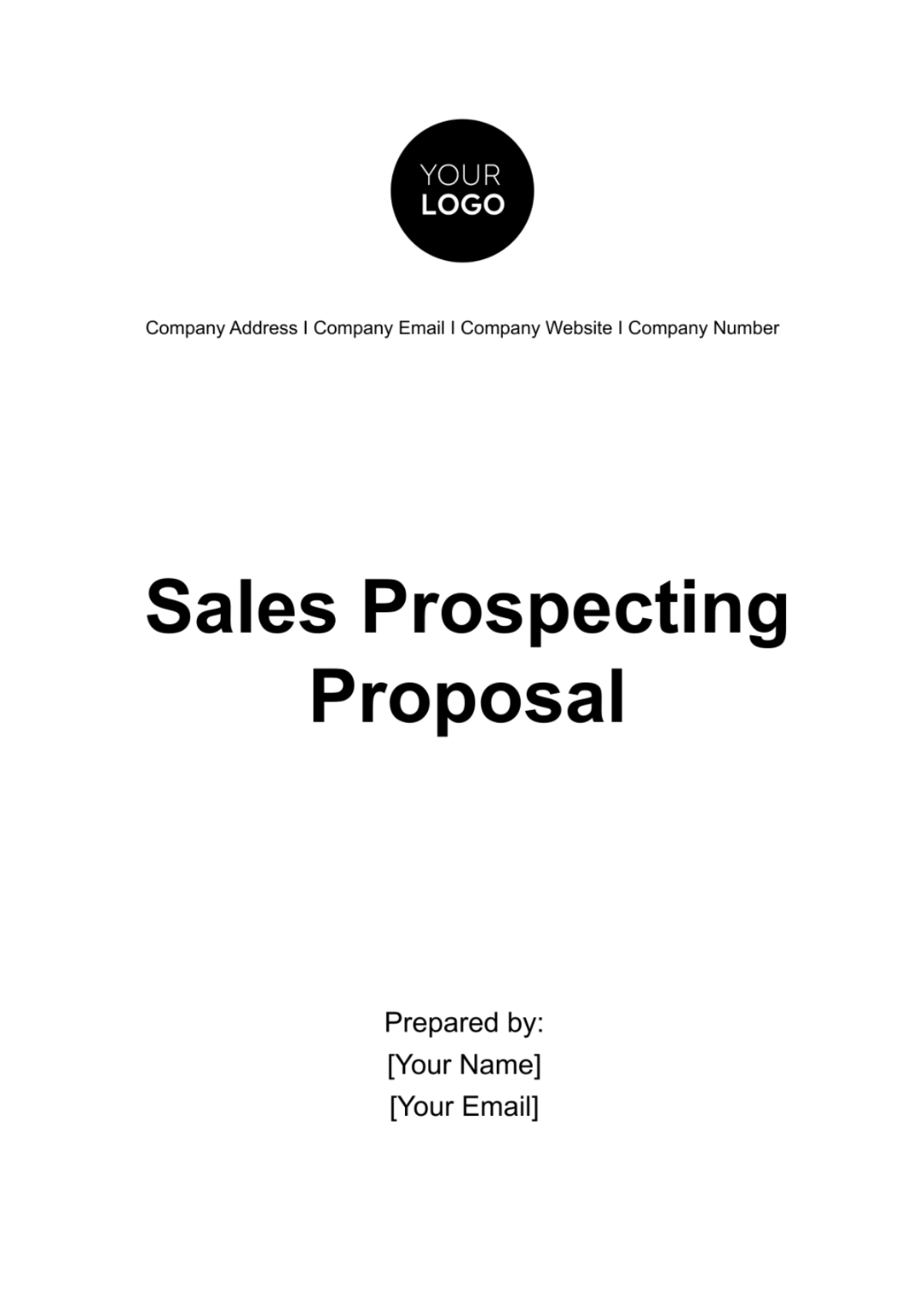 Free Sales Prospecting Proposal Template
