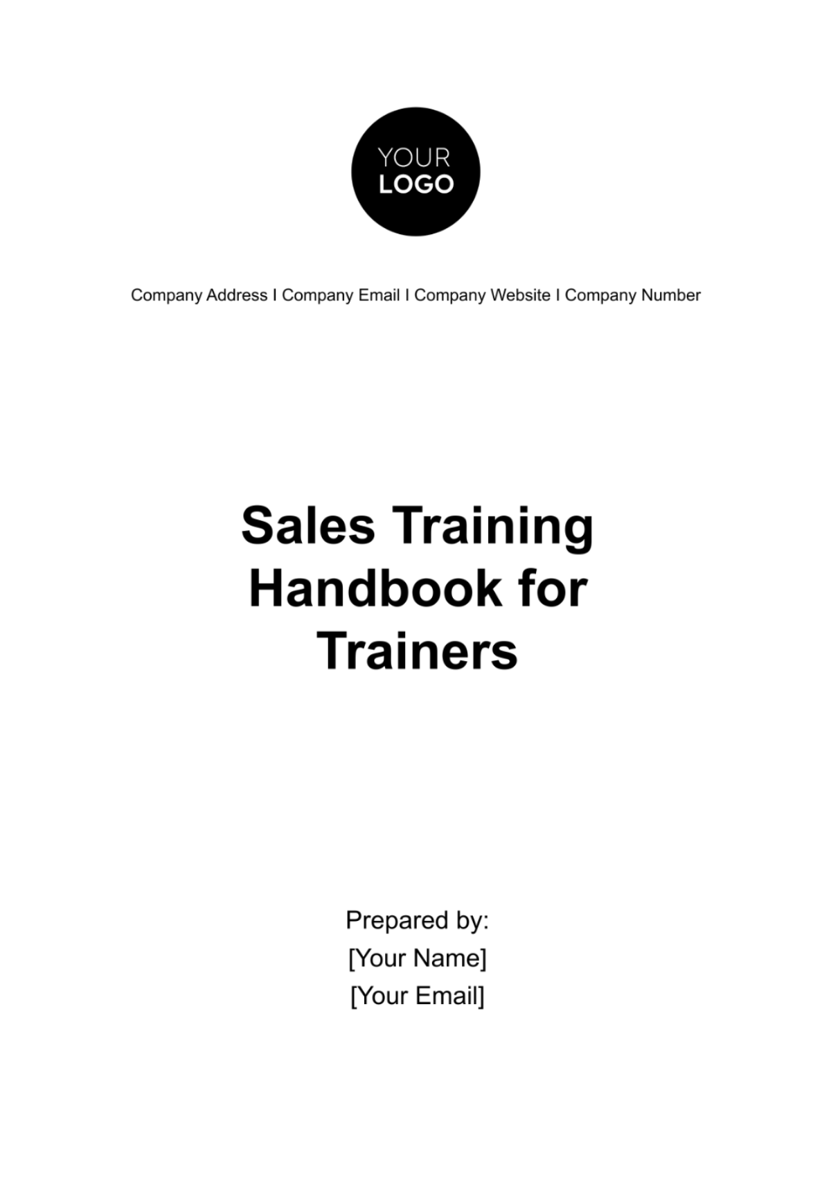 Sales Training Handbook for Trainers Template - Edit Online & Download