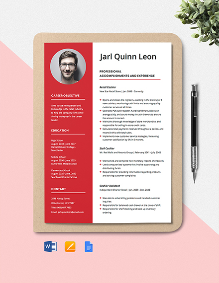 Target Cashier Resume Template - Google Docs, Word, Apple Pages