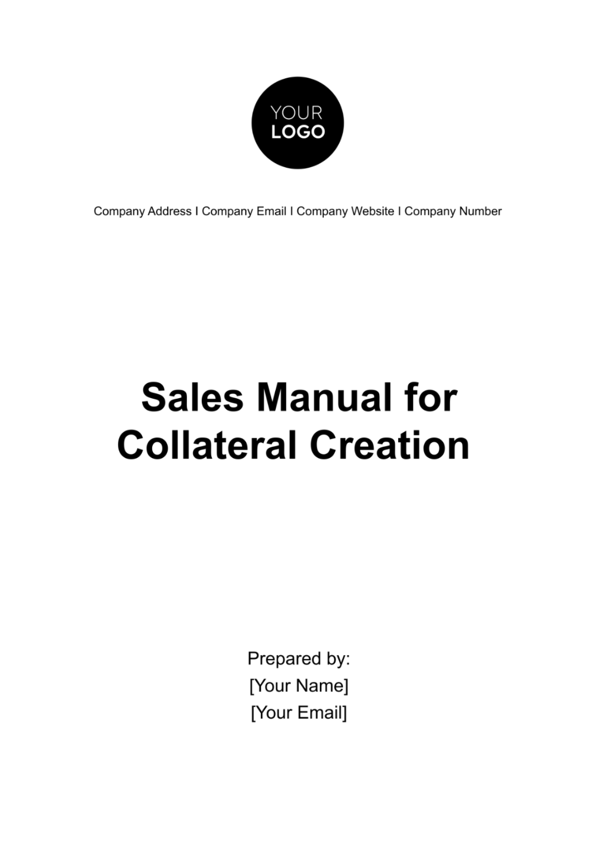 Sales Manual for Collateral Creation Template - Edit Online & Download