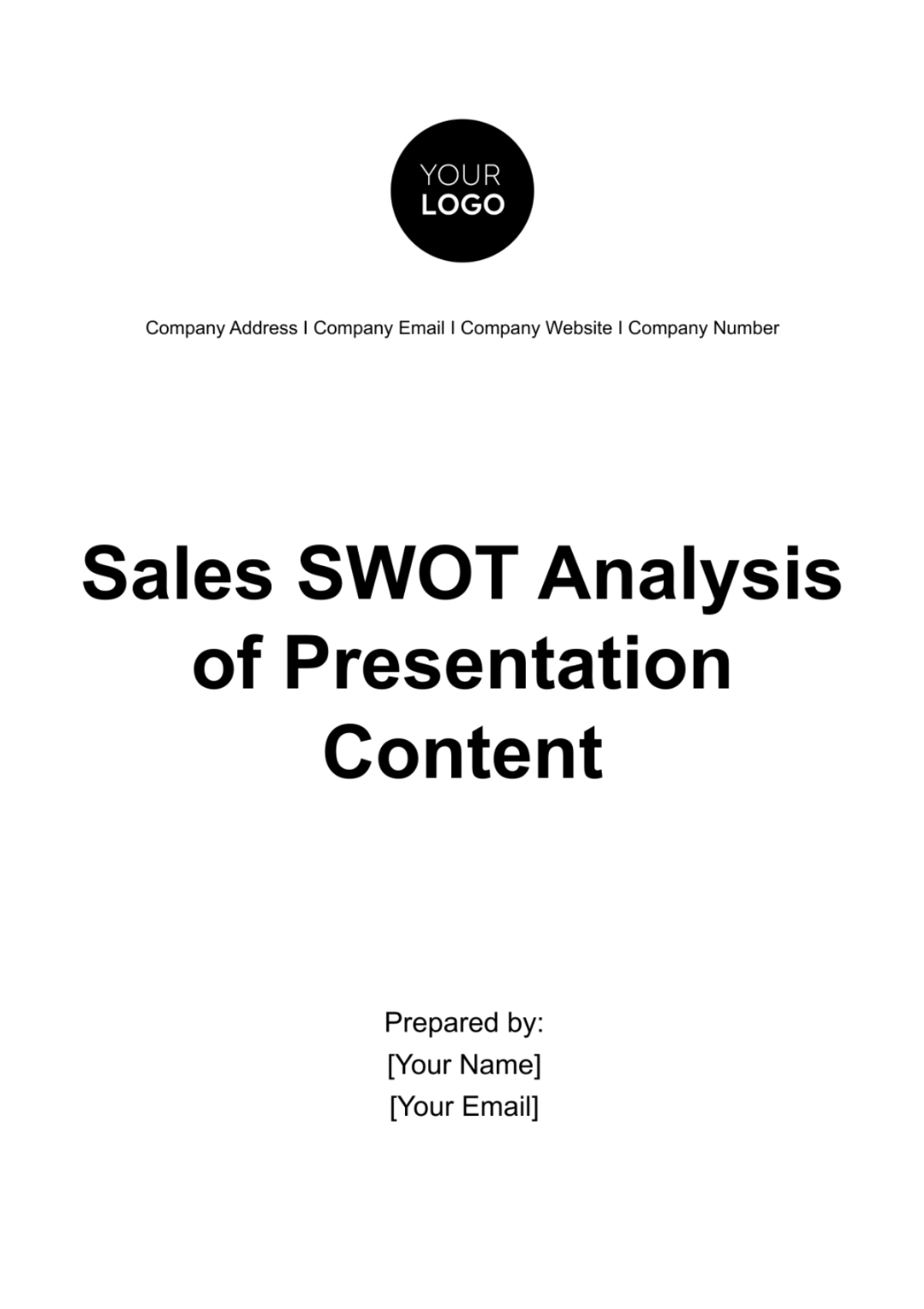 Free Sales SWOT Analysis of Presentation Content Template
