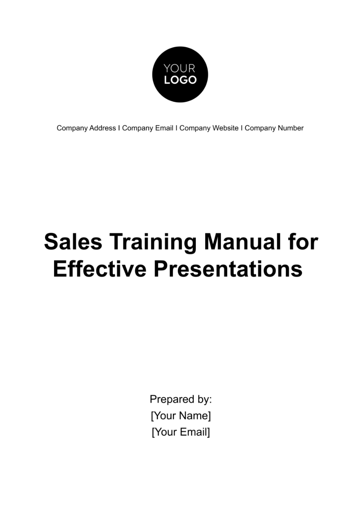 Sales Training Manual for Effective Presentations Template - Edit Online & Download