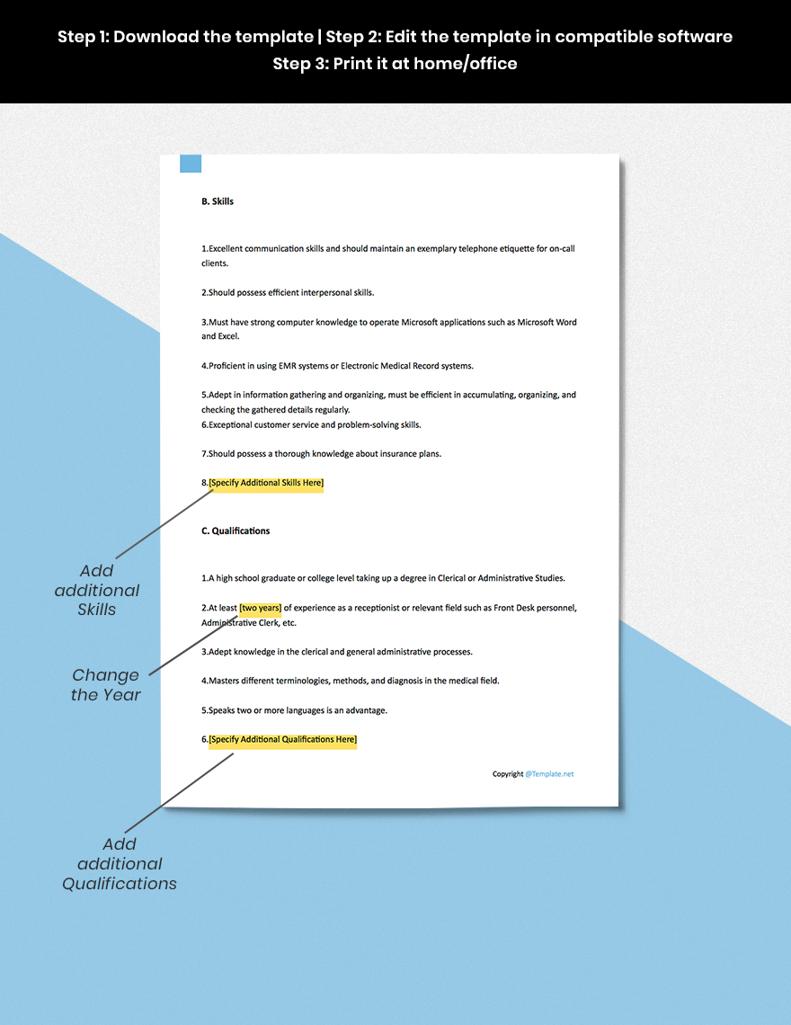 Front Desk Medical Receptionist Job Description Google Docs Word 
