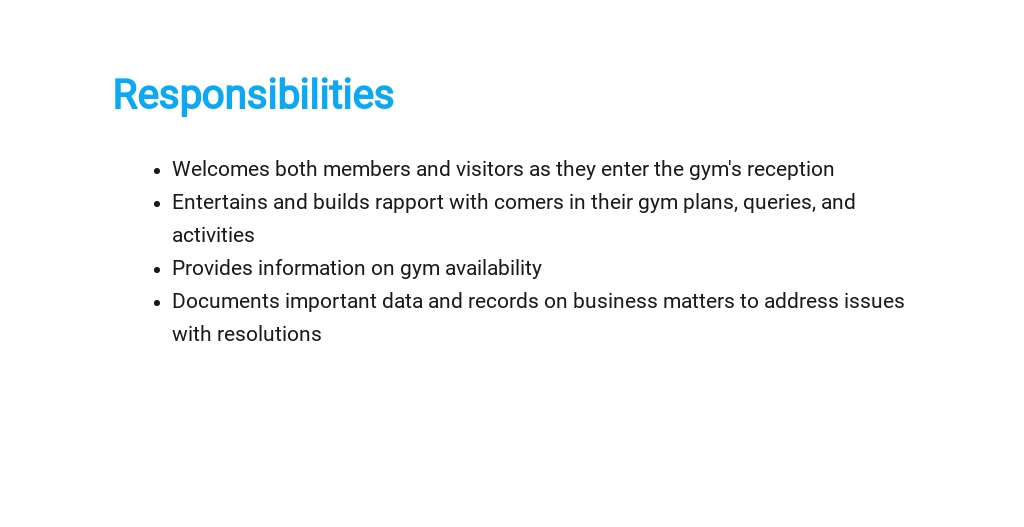 Free Gym Receptionist Job Description Template 3.jpe