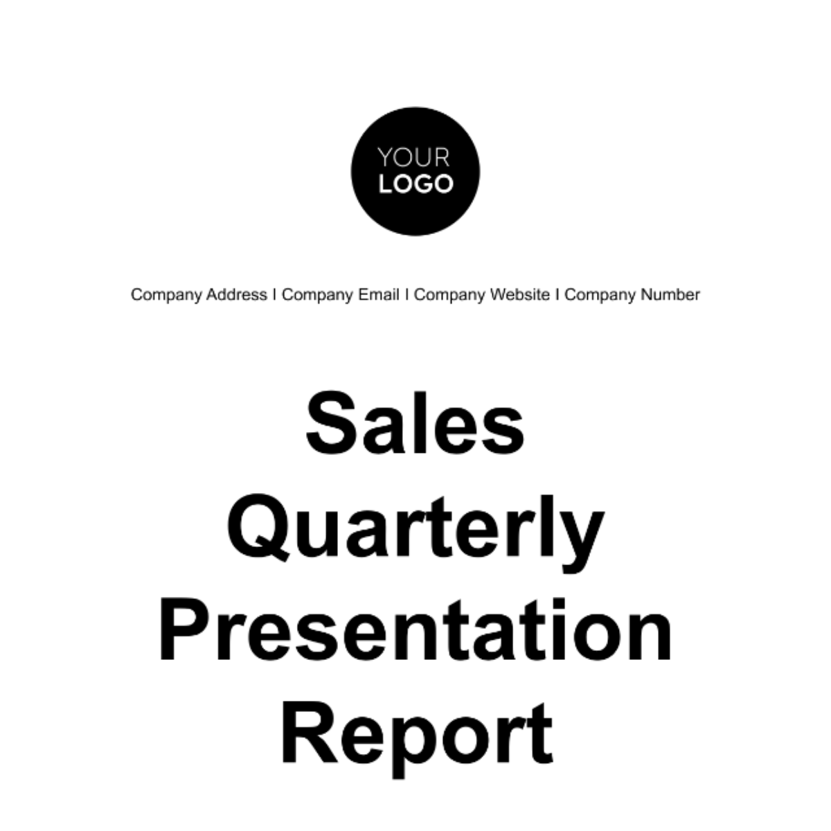 Sales Quarterly Presentation Report Template