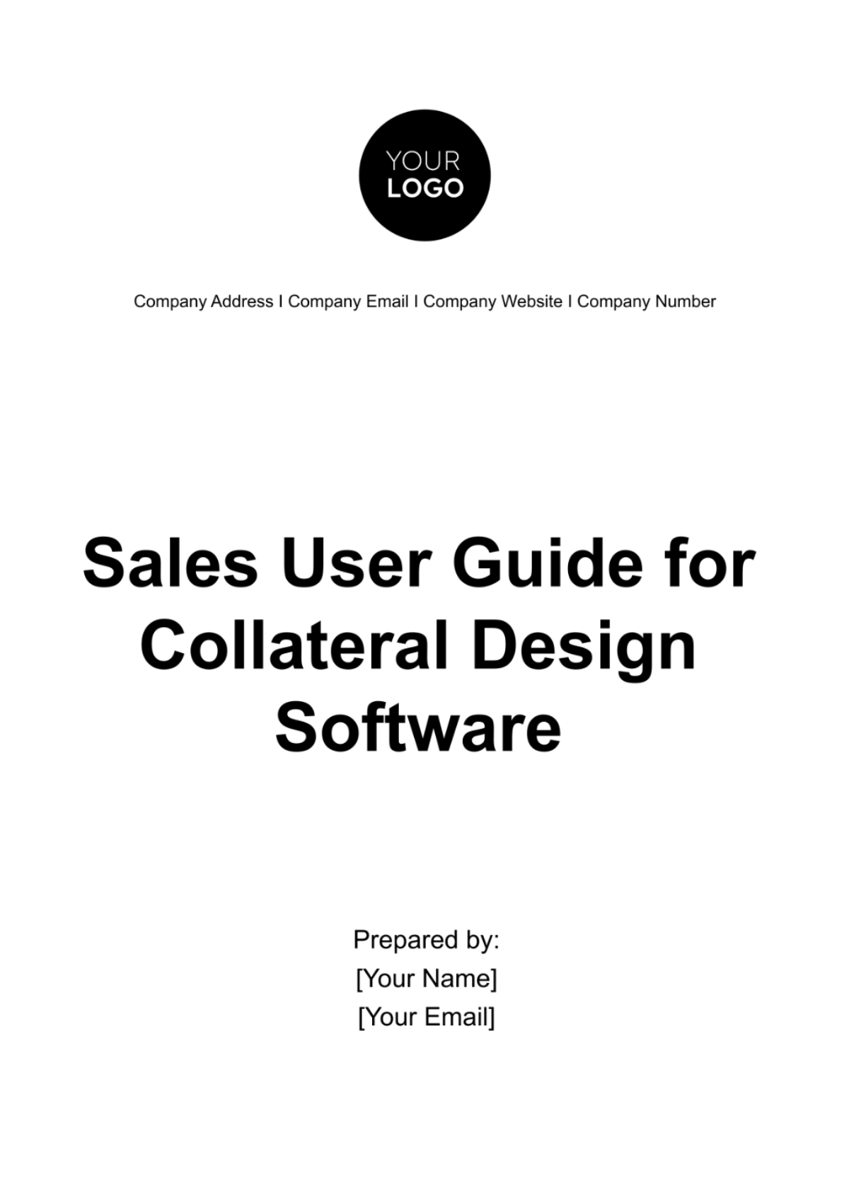 Sales User Guide for Collateral Design Software Template