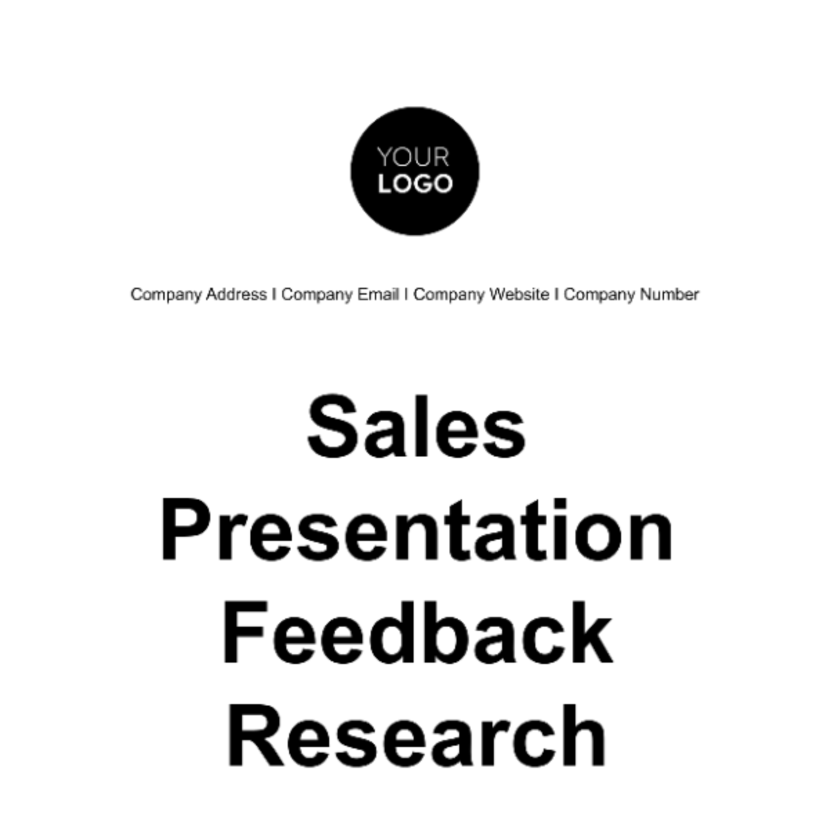Free Sales Presentation Feedback Research Template