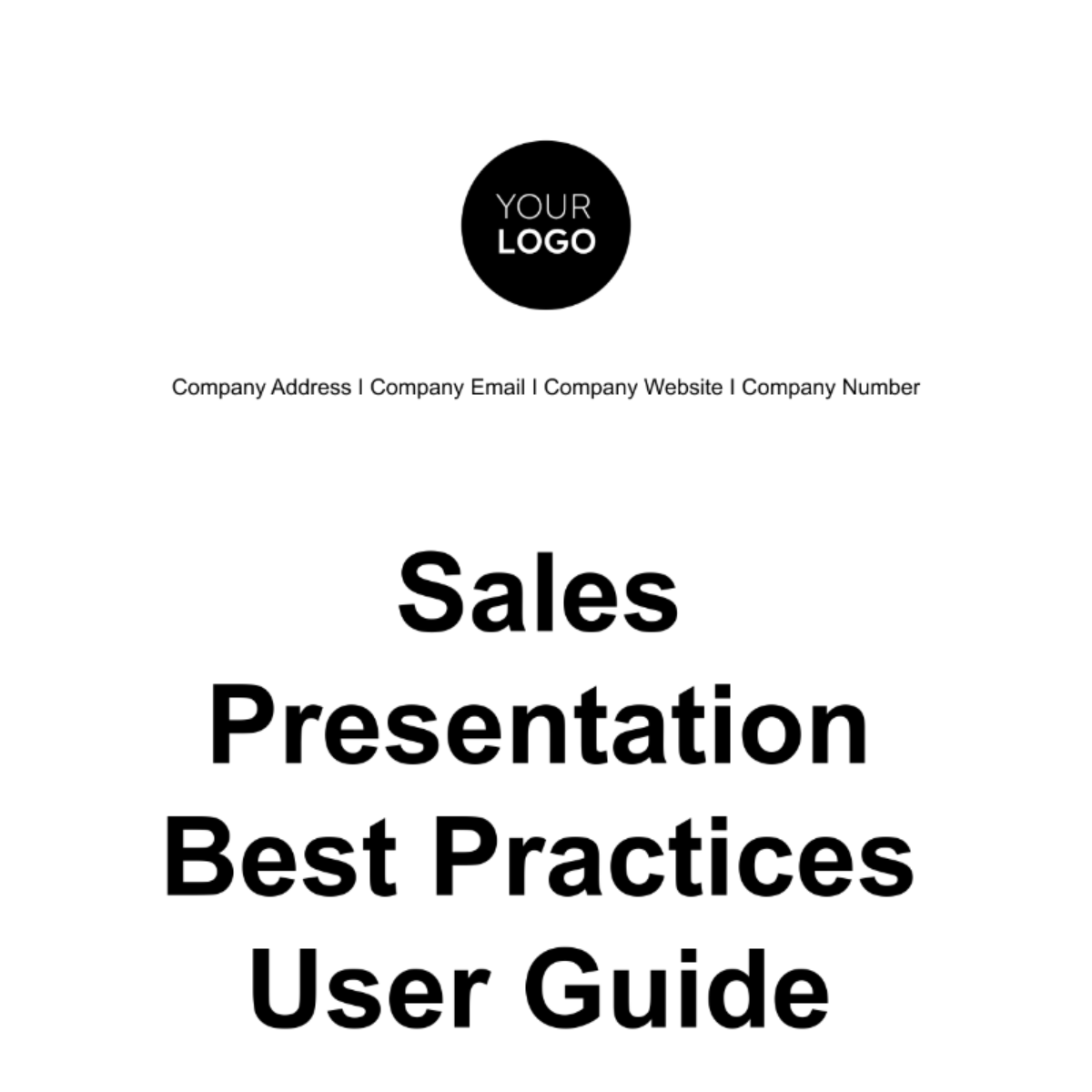 Sales Presentation Best Practices User Guide Template