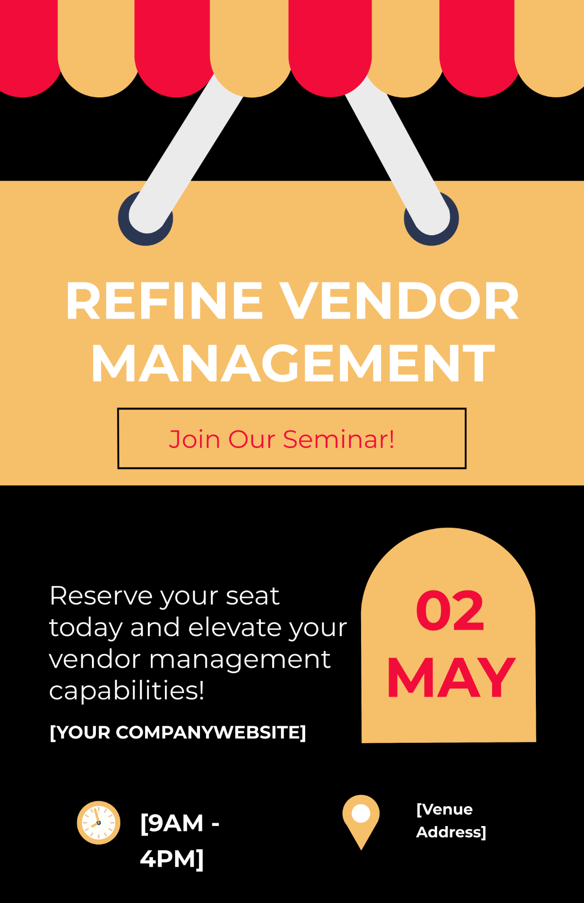 Vendor Management Best Practices Seminar Poster Template