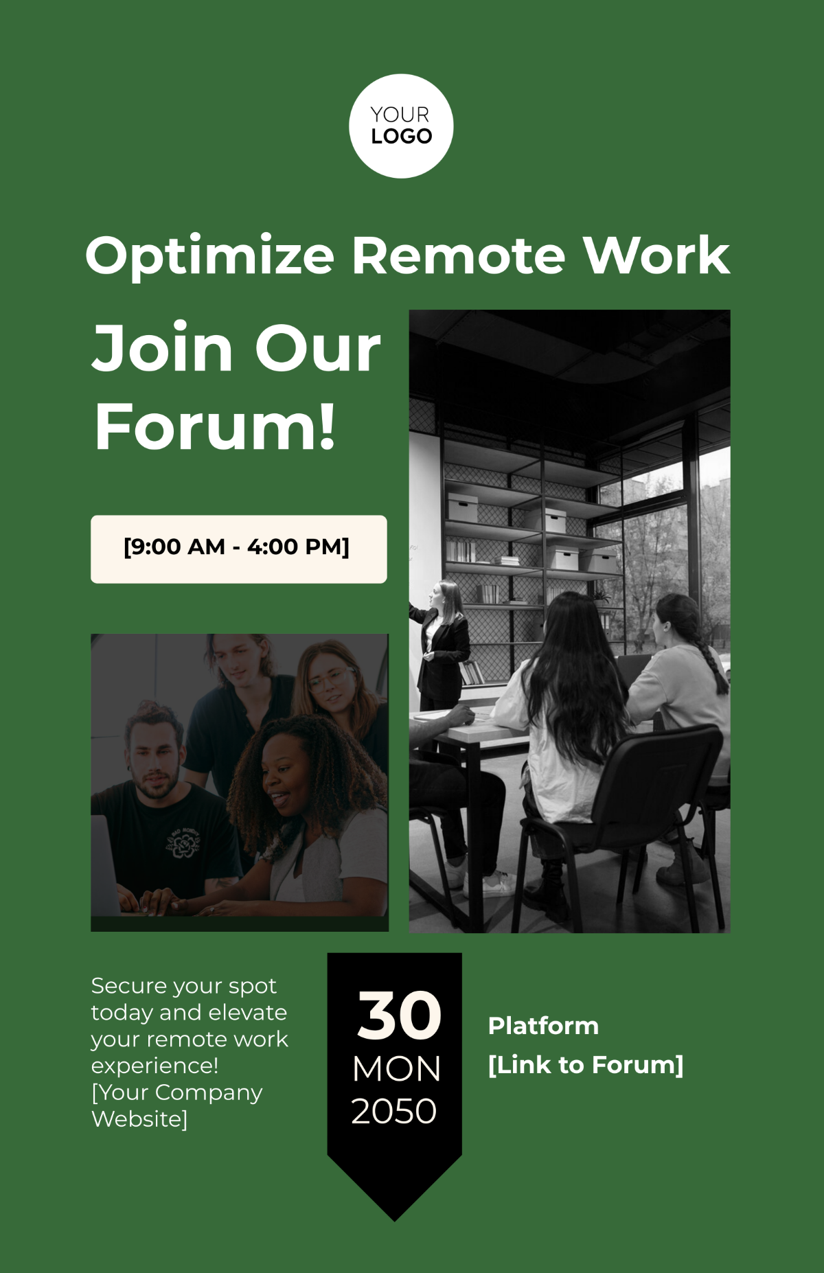 Remote Work Best Practices Forum Poster Template