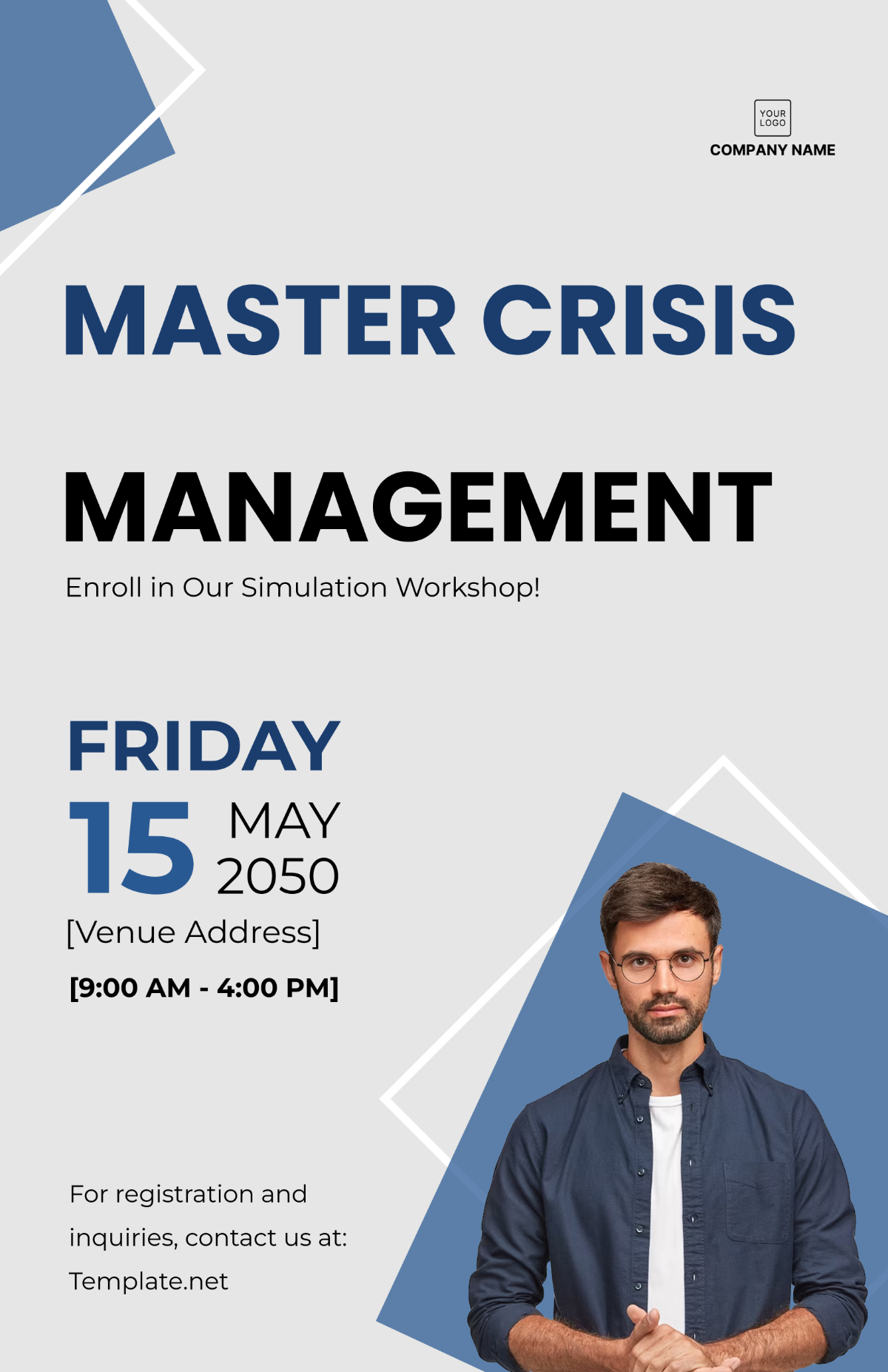 Free Crisis Management Simulation Workshop Poster Template