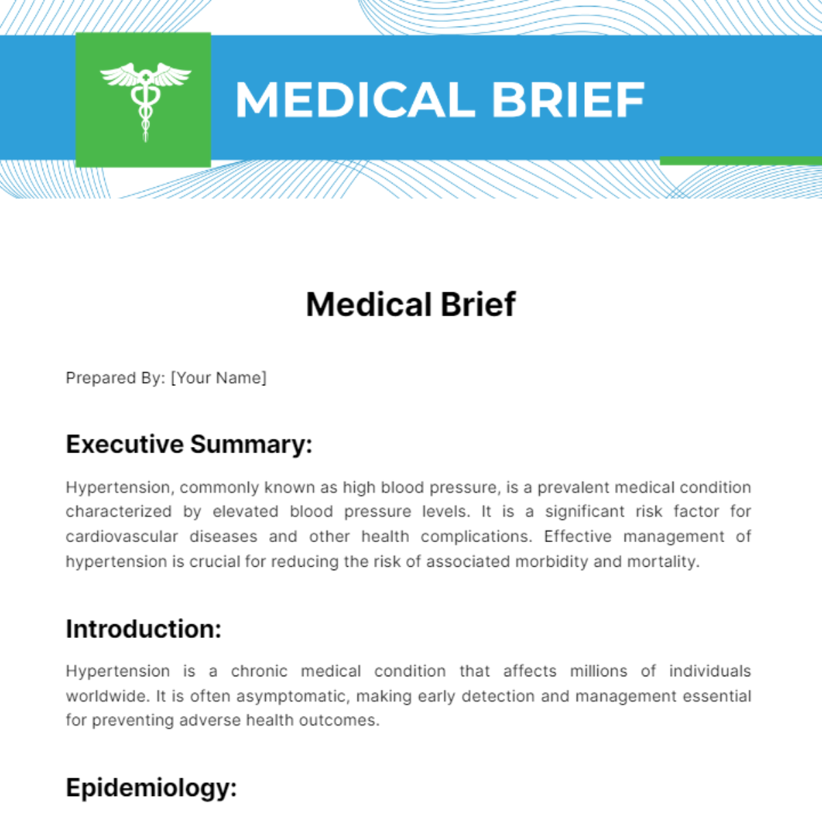 Free Medical Brief Template to Edit Online