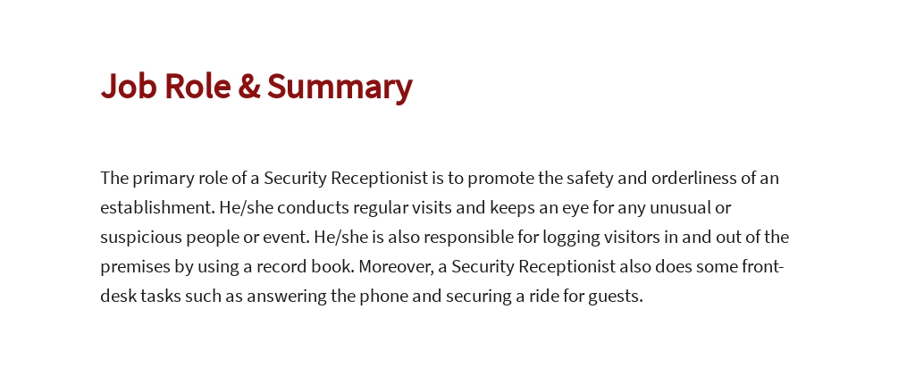 Free Security Receptionist Job Ad/Description Template 2.jpe
