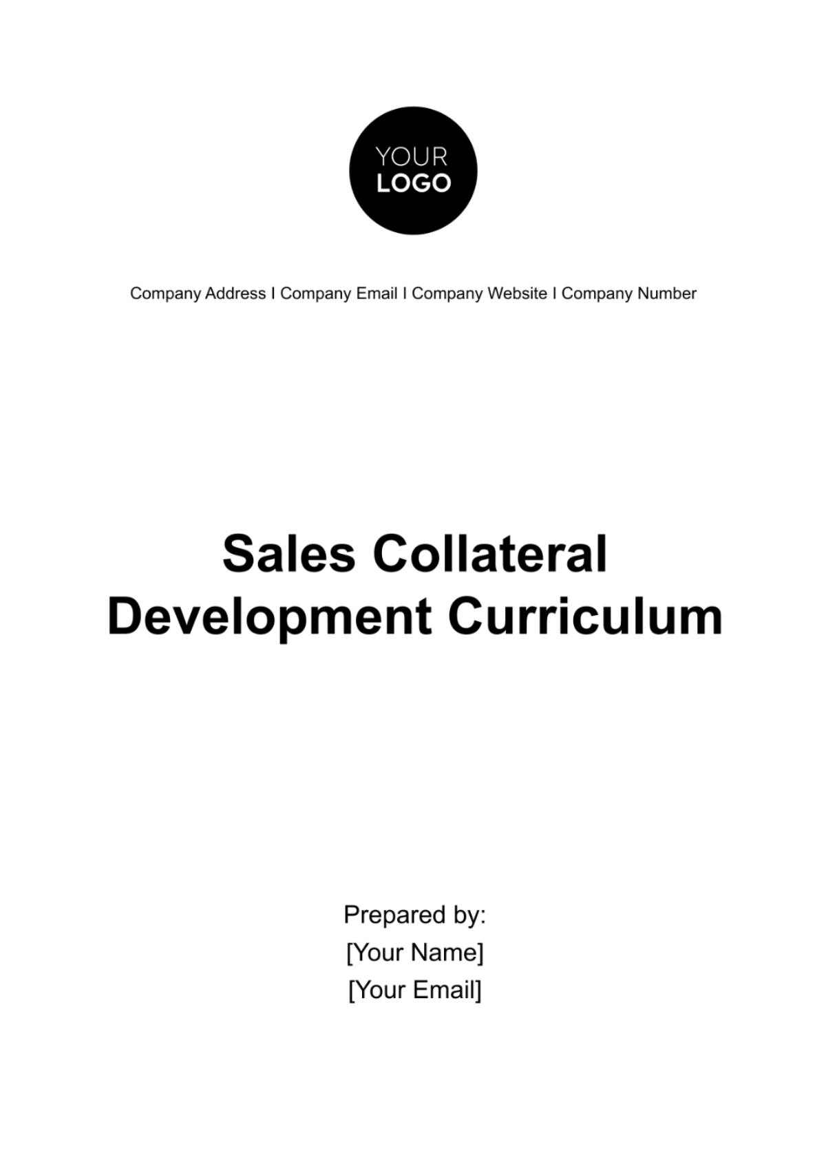 Sales Collateral Development Curriculum Template - Edit Online & Download