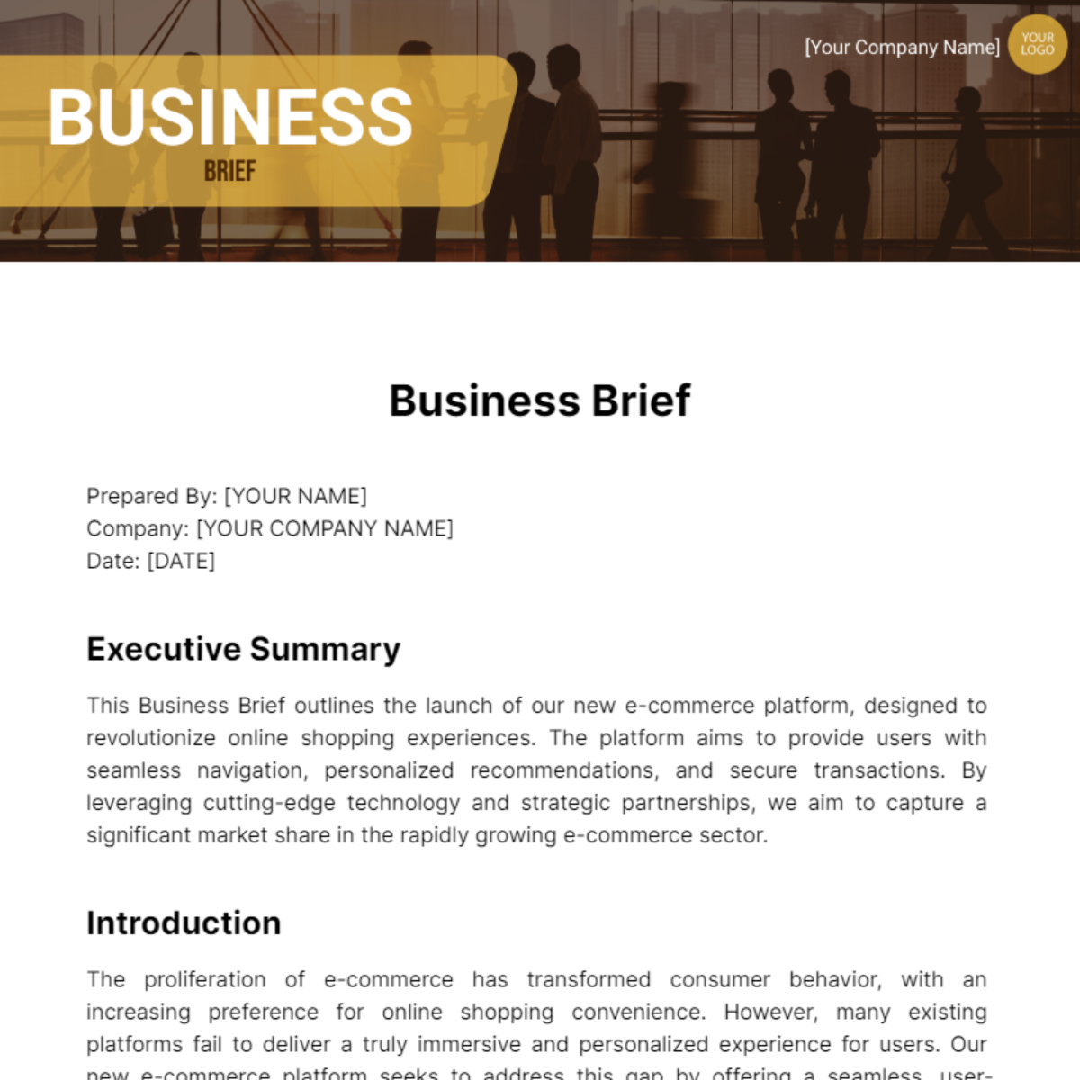 Business Brief Template