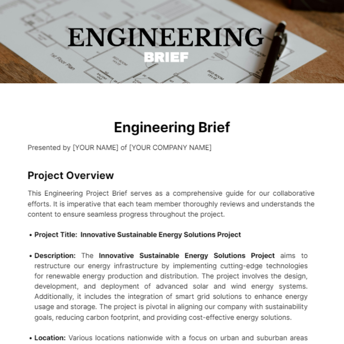 Engineering Brief Template - Edit Online & Download