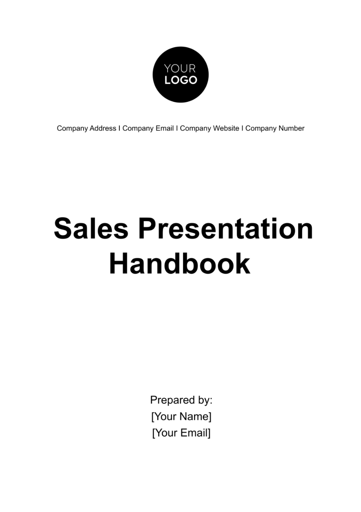 Sales Presentation Handbook Template