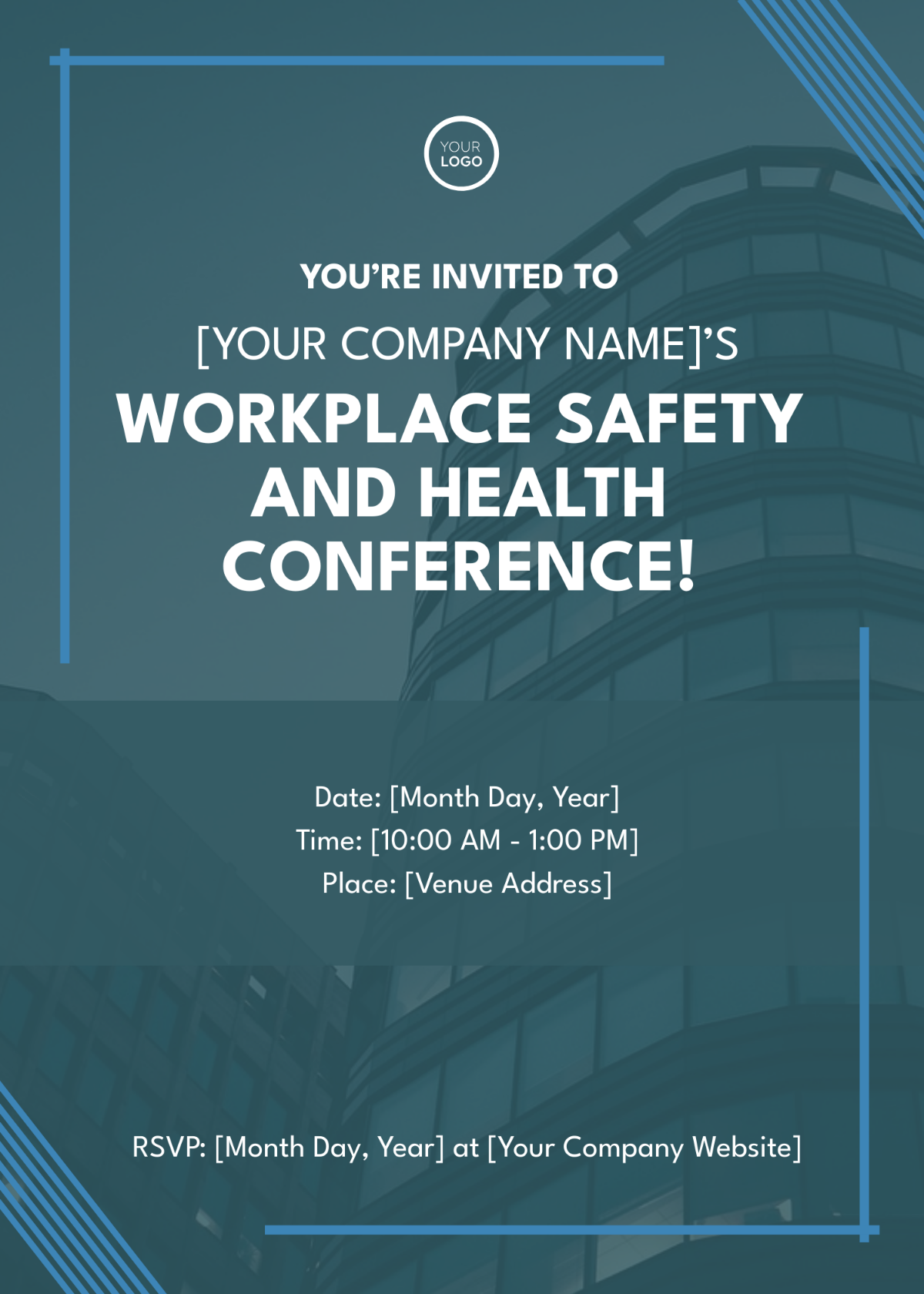 Workplace Safety and Health Conference Invitation Card Template