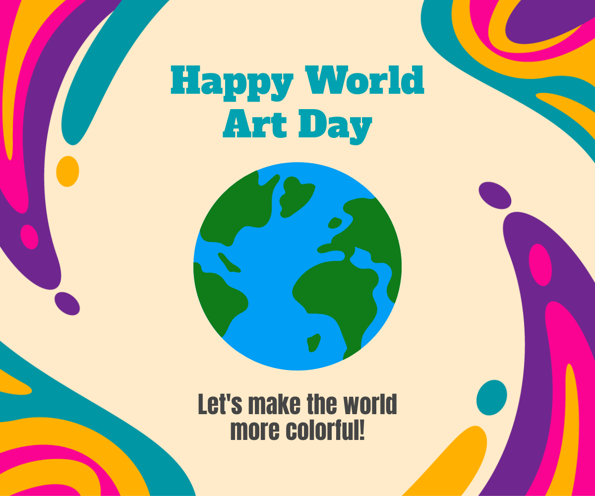 Free World Art Day Ad Banner Template