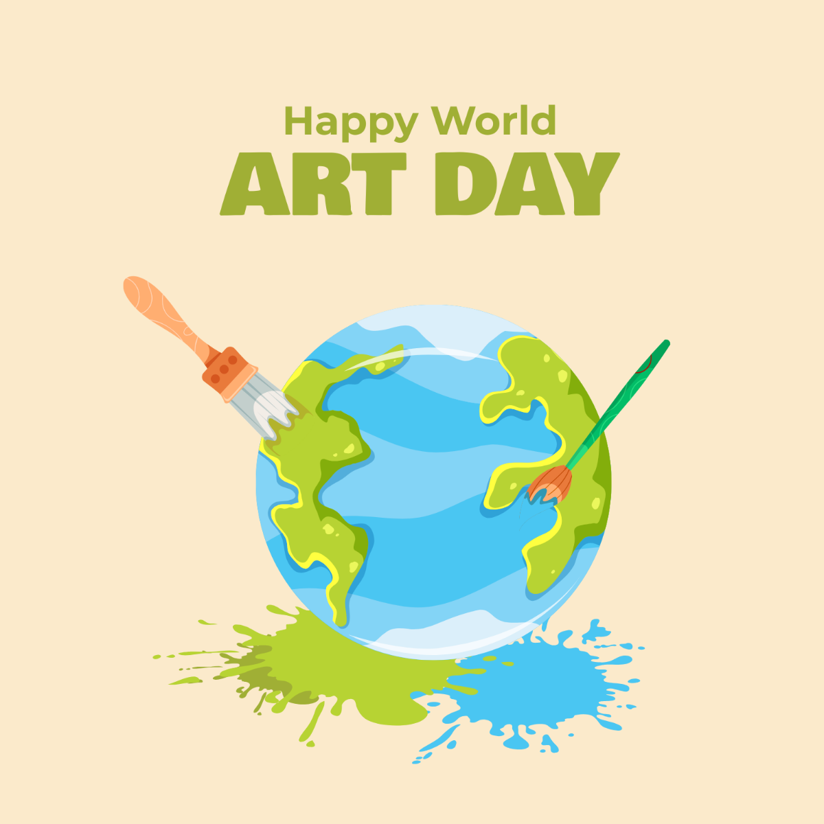 Free  World Art Day Vector Template