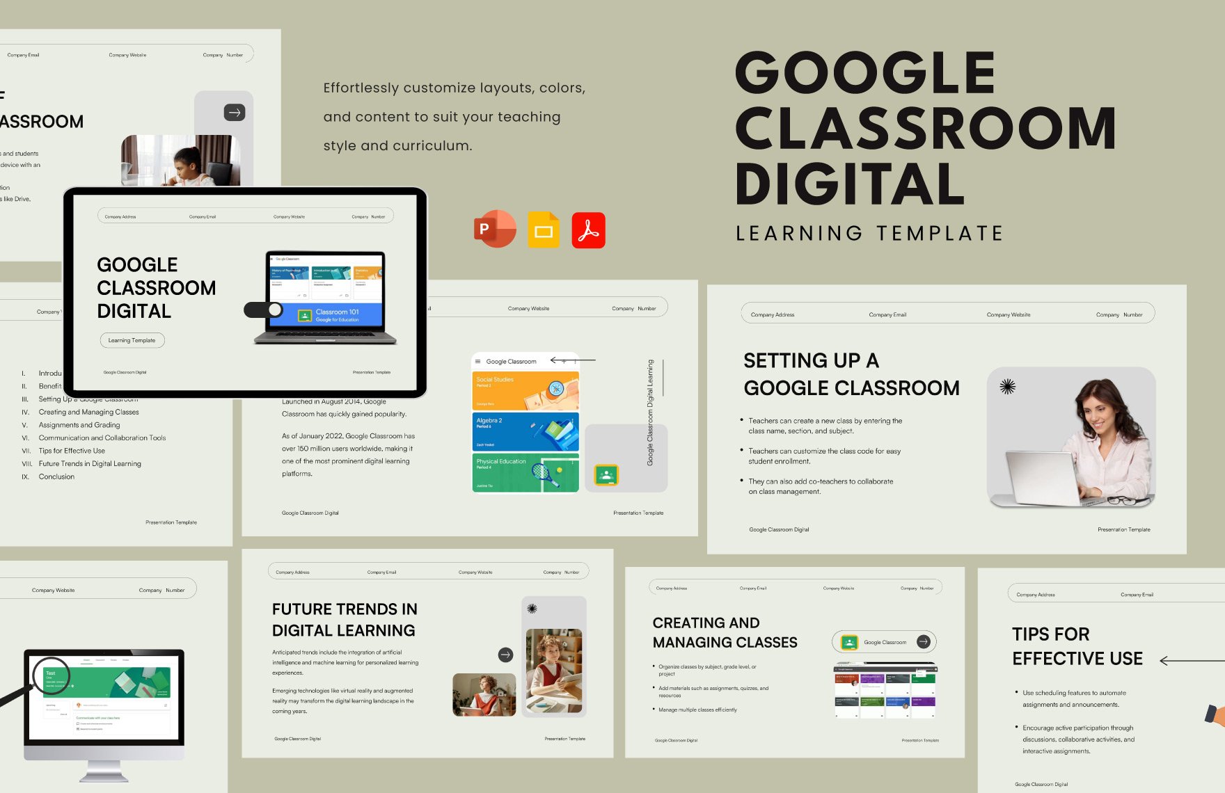 Free Google Classroom Digital Learning Template in PDF, PowerPoint, Google Slides