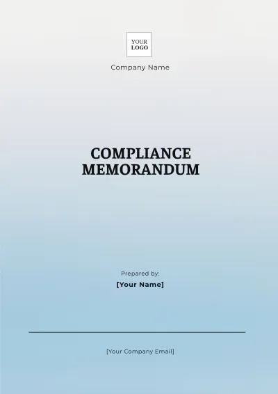 Free Compliance Memorandum Template to Edit Online