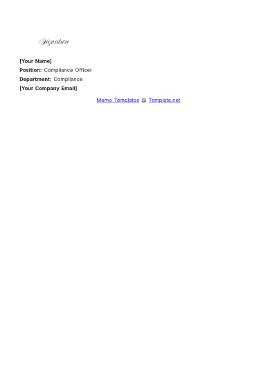 Free Compliance Memorandum Template to Edit Online