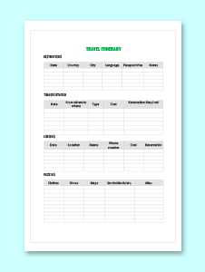 Free Itinerary Templates [ Download &amp; Editable ] | Template.net