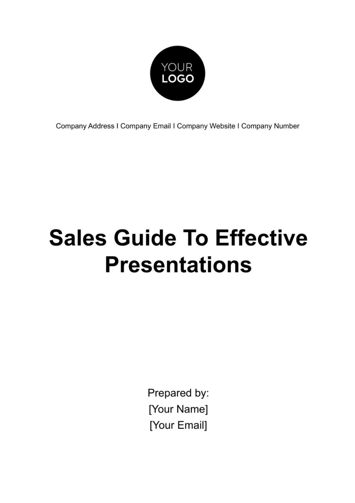 Sales Guide to Effective Presentations Template - Edit Online & Download