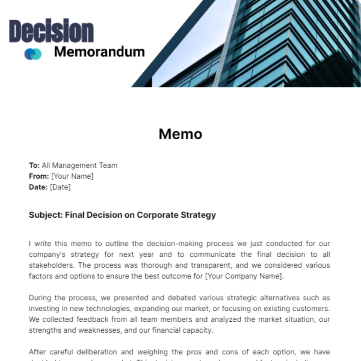 Decision Memorandum - Edit Online & Download