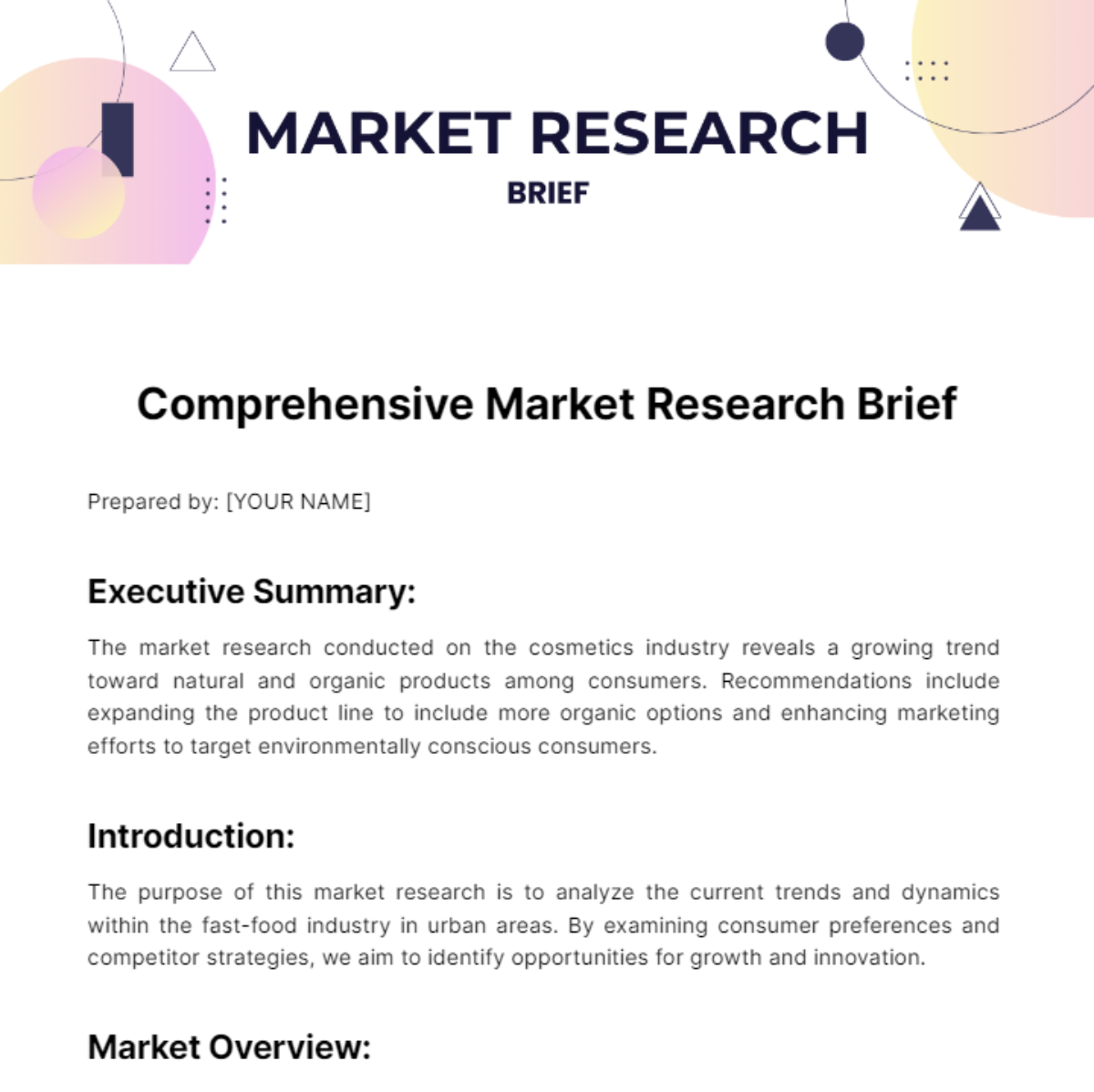 example of a market research brief