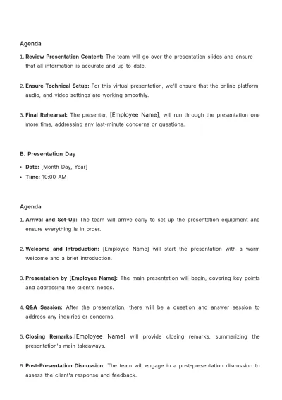 Free Sales Presentation Schedule Template to Edit Online