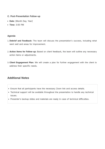 Free Sales Presentation Schedule Template to Edit Online