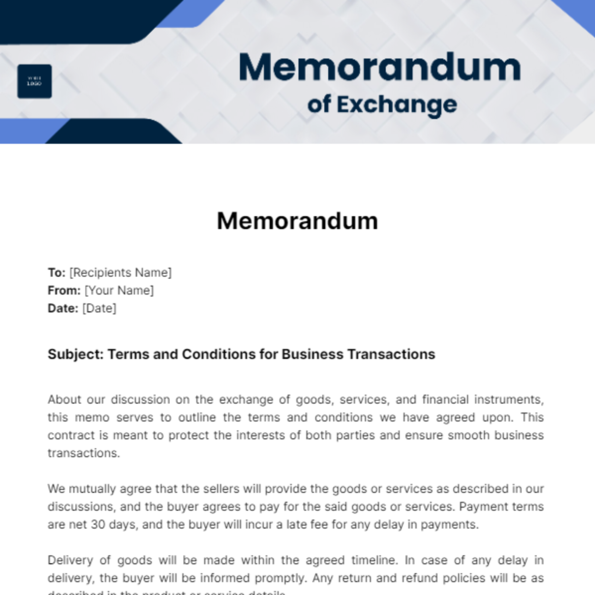 Memorandum of exchange