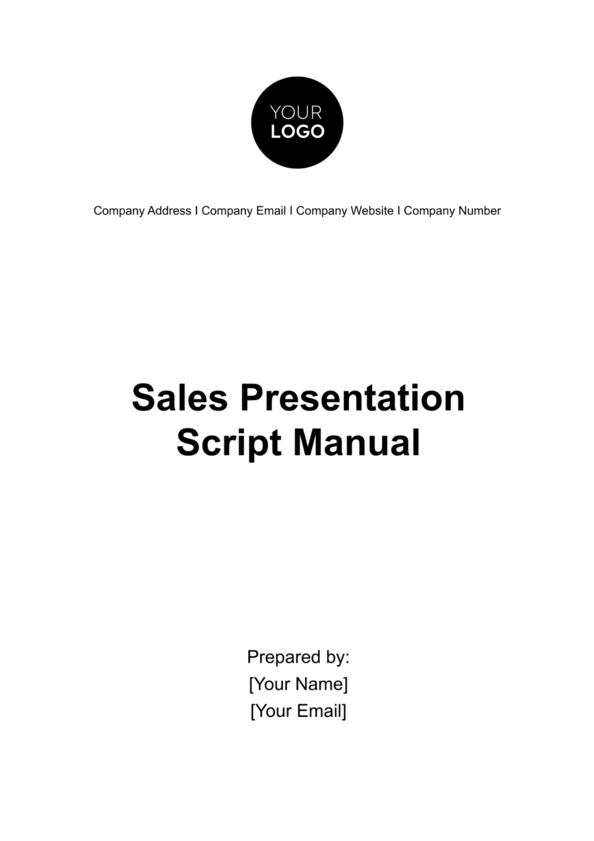 Sales Presentation Script Manual Template - Edit Online & Download