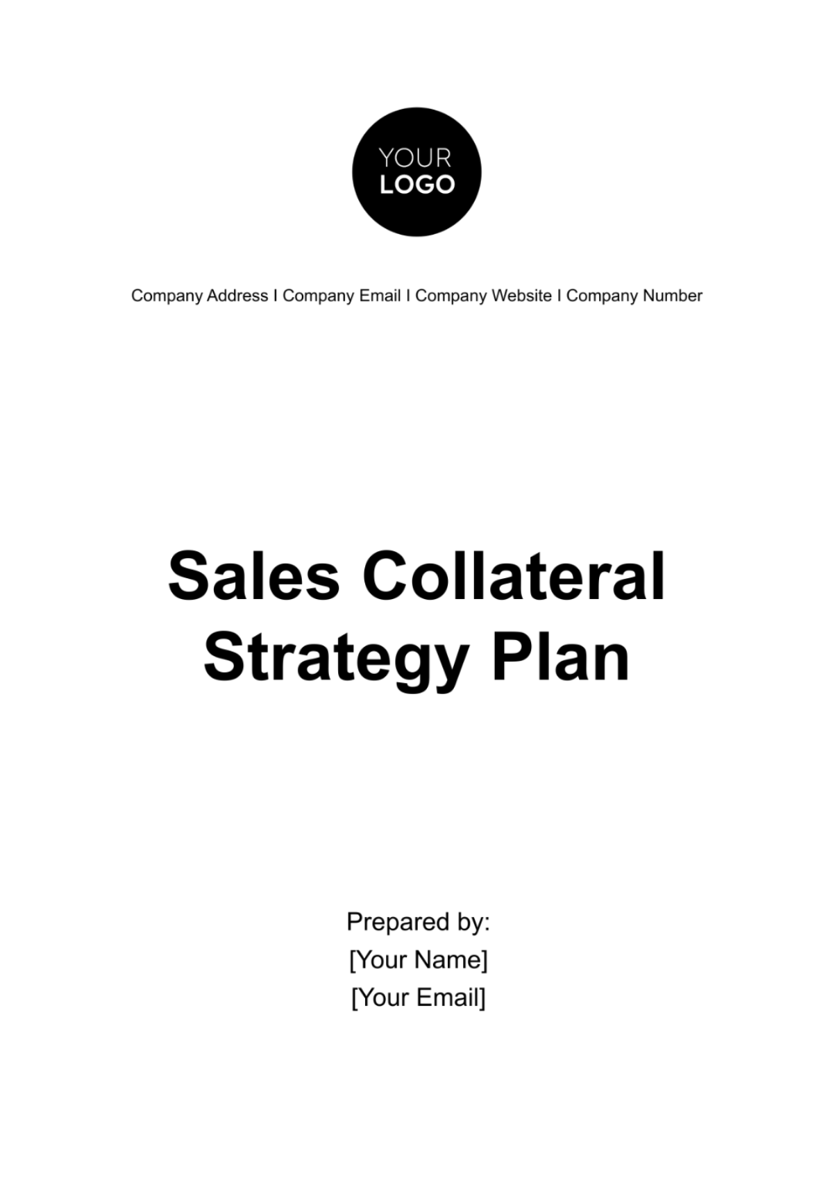 Free Sales Collateral Strategy Plan Template