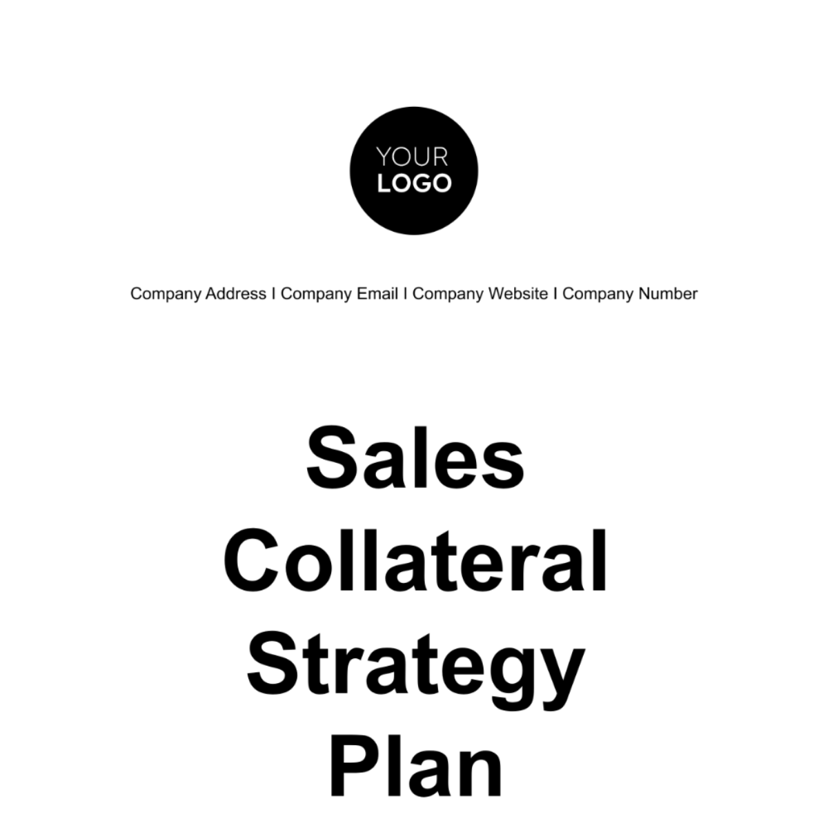 Sales Collateral Strategy Plan Template - Edit Online & Download