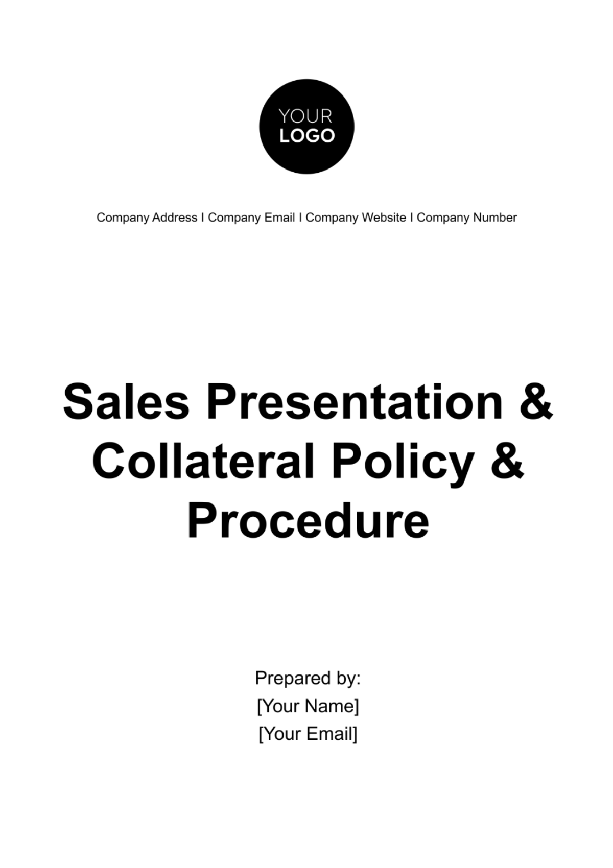 Free Sales Presentation & Collateral Policy & Procedure Template