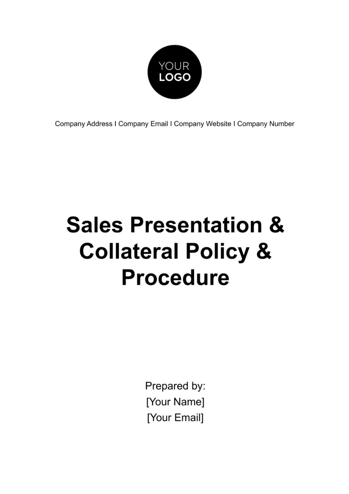 Sales Presentation & Collateral Policy & Procedure Template - Edit Online & Download