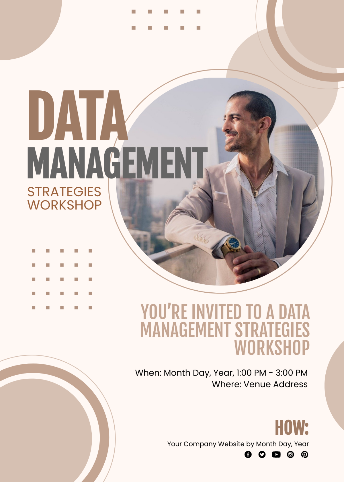 Data Management Strategies Workshop Invitation Card Template