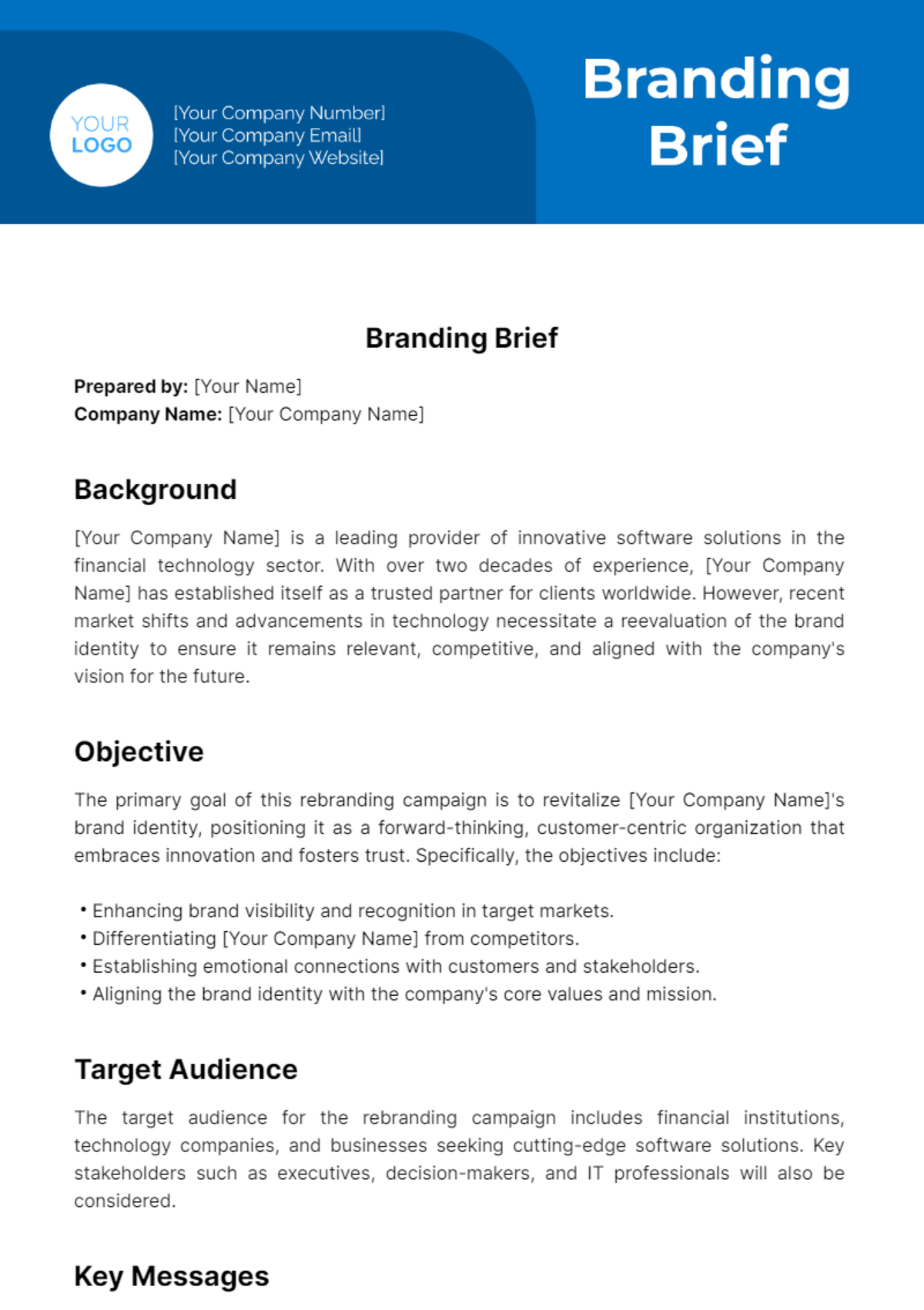 Branding Brief Template - Edit Online & Download