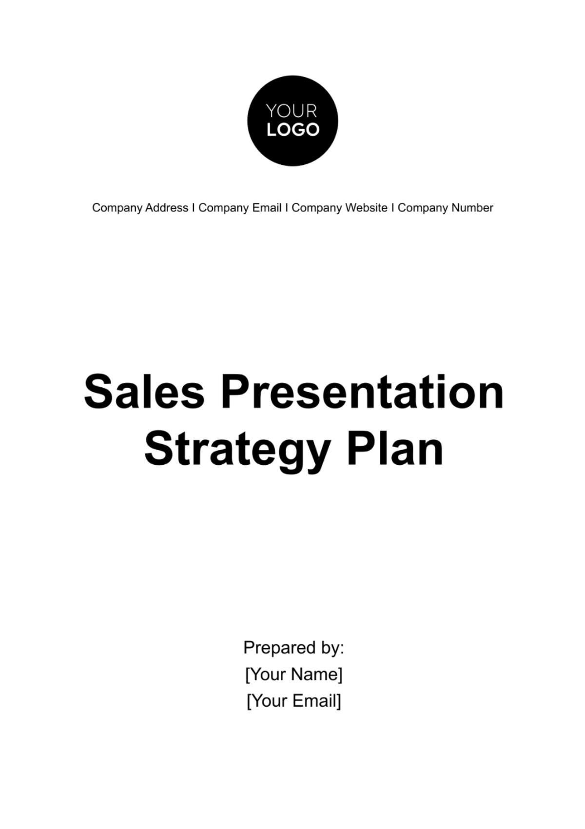 Free Sales Presentation Strategy Plan Template