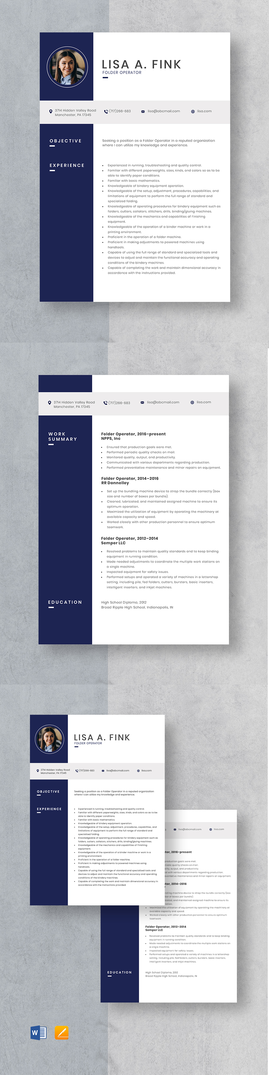 Free Folder Operator Resume Template - Folder Operator Resume Template 1 