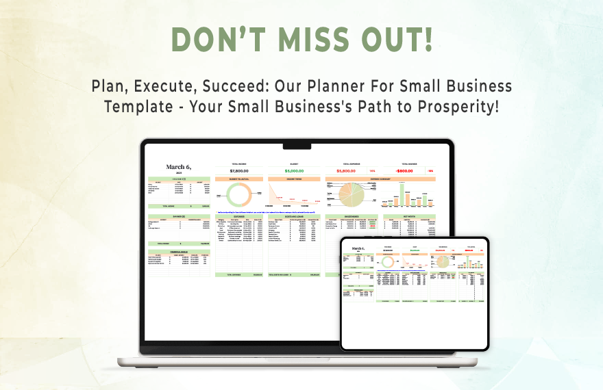 Planner for Small Business Template